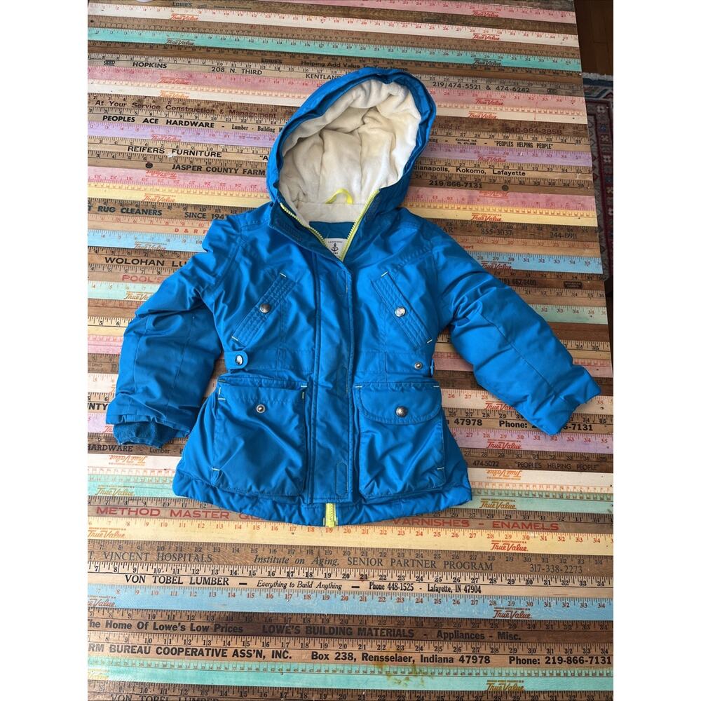 Land’s End Kids Winter Coat “The Squall” Youth Sz S (4) Fleece Lined Hood Girls